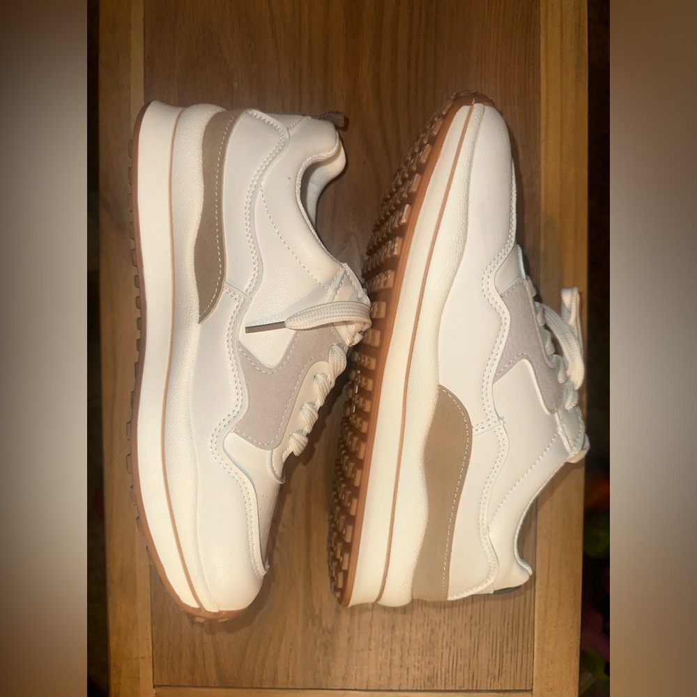 White Leather Sneakers Size 9.5